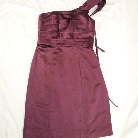 ALFRED ANGELO Grape Sleeveless One-Shoulder Dress Size 6 US - Picture 1 of 10